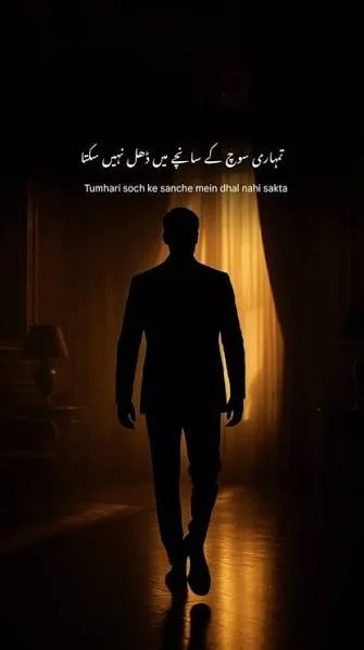 Attitude Shayari In Urdu showing a confident man with a stylish night portrait and strong expression