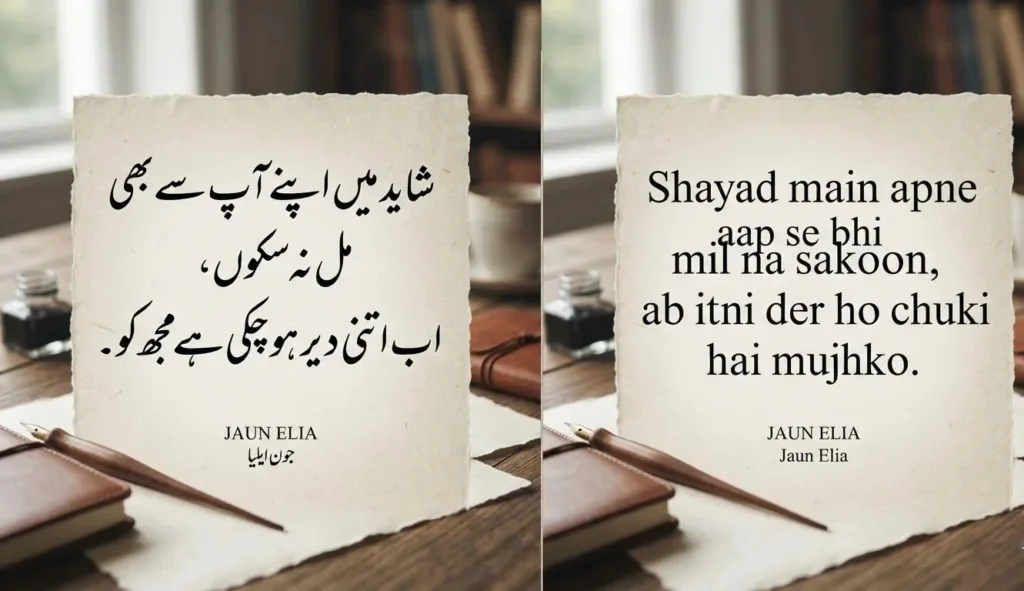 Jaun Elia Love Shayari in Urdu and Roman Urdu