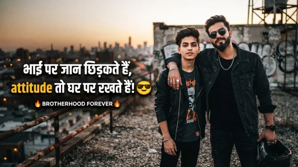 Brother Attitude Shayari In Hindi two brother standing together on