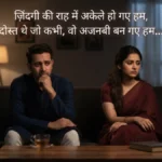 Sad couple distance shayari - Akele ho gaye hum ajanabi ban gaye dosti shayari