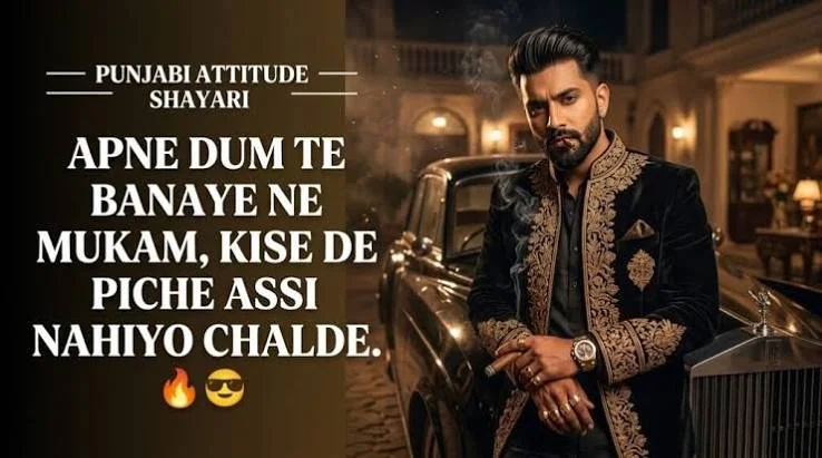 Punjabi Attitude Status के लिए modern style में पंजाबी युवक का confident portrait