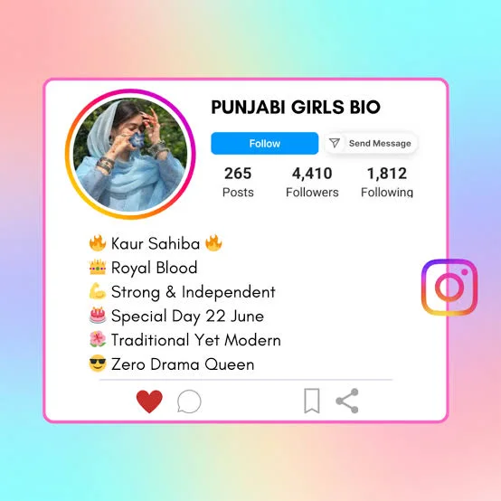 Punjabi Attitude Status के लिए Instagram bio के लिए confident पंजाबी लड़की