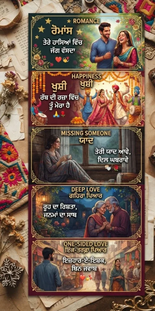 Punjabi Love Shayari for romantic sad and emotional moods