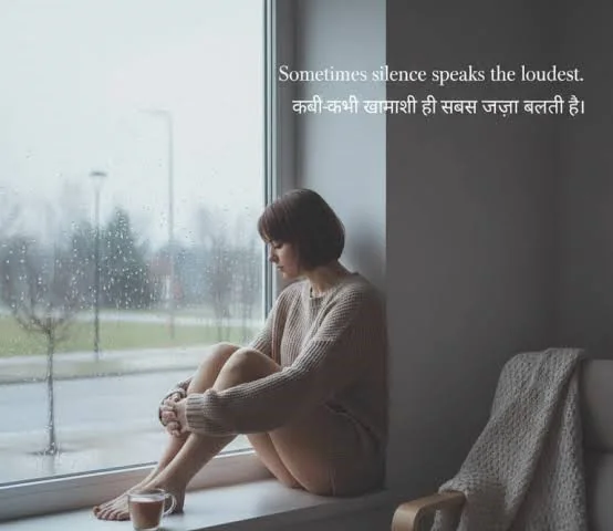 Sad Odia Shayari showing a lonely person sitting quietly beside a window while feeling emotional