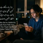 Baat Nahi Karne Ki Shayari about waiting for a reply while holding a smartphone alone