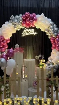 Bengali Birthday Shayari showing elegant birthday party decorations