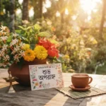 Bengali Good Afternoon Greetings with warm afternoon flowers and sunlight