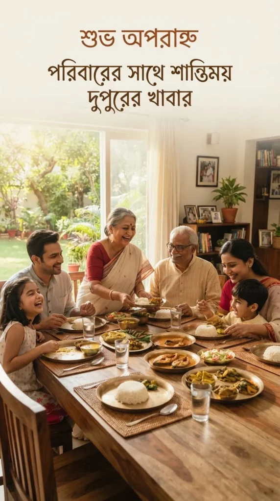 Bengali Good Afternoon Greetings for family sharing a peaceful sunny lunch