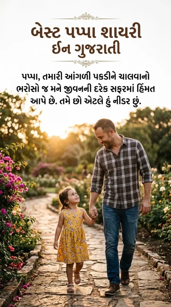  Best Papa Shayari In Gujarati માટે પિતા અને સંતાન વચ્ચે વિશ્વાસ અને માર્ગદર્શન દર્શાવતું હૃદયસ્પર્શી દૃશ્ય