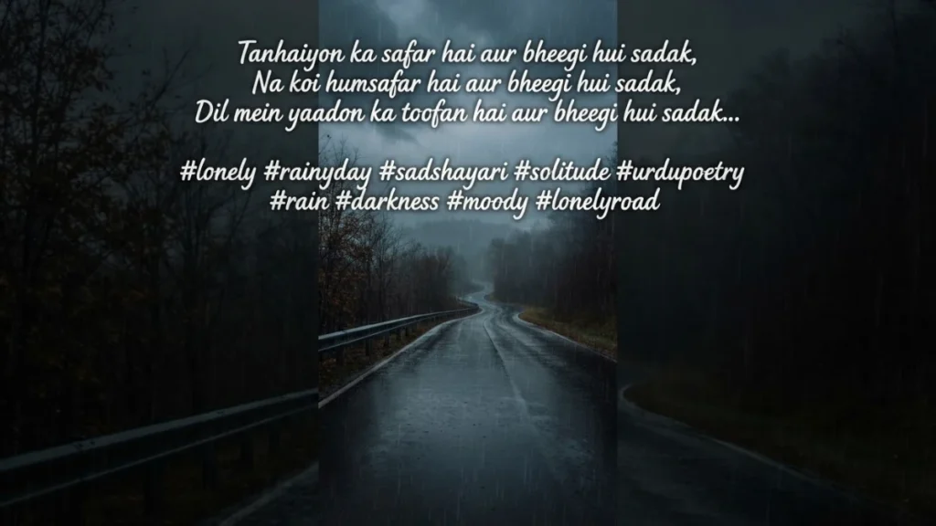  Dard Bhari Shayari के साथ Instagram caption के लिए बारिश में अकेली सड़क
