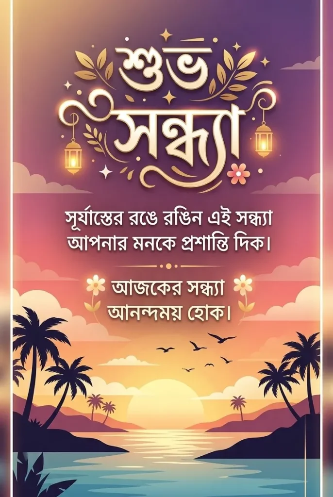  Good Evening Quotes In Bengali for a short social media status at sunset
