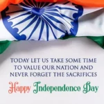 Independence Day Shayari with the Indian national flag being hoisted at the Red Fort