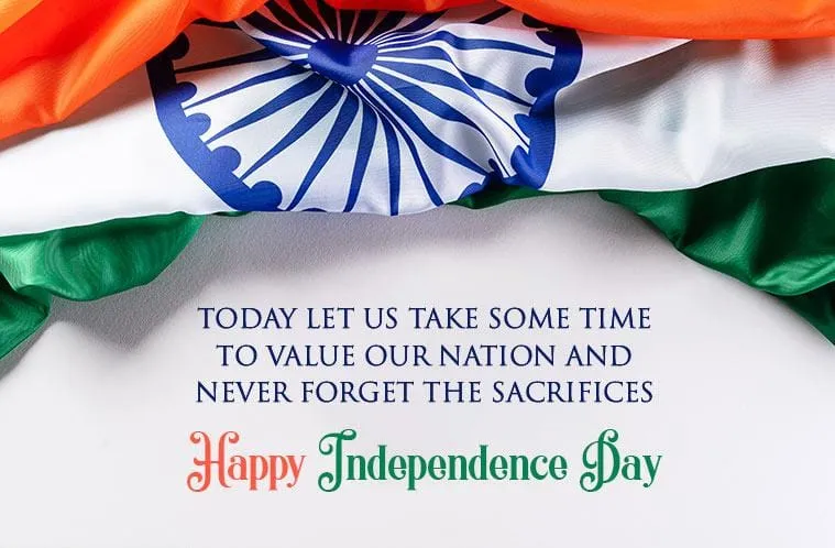 Independence Day Shayari with the Indian national flag being hoisted at the Red Fort