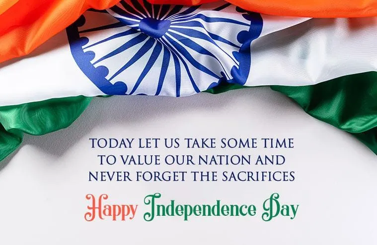 Independence Day Shayari with the Indian national flag being hoisted at the Red Fort