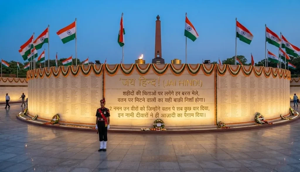  Independence Day Shayari with a patriotic tribute at the National War Memorial