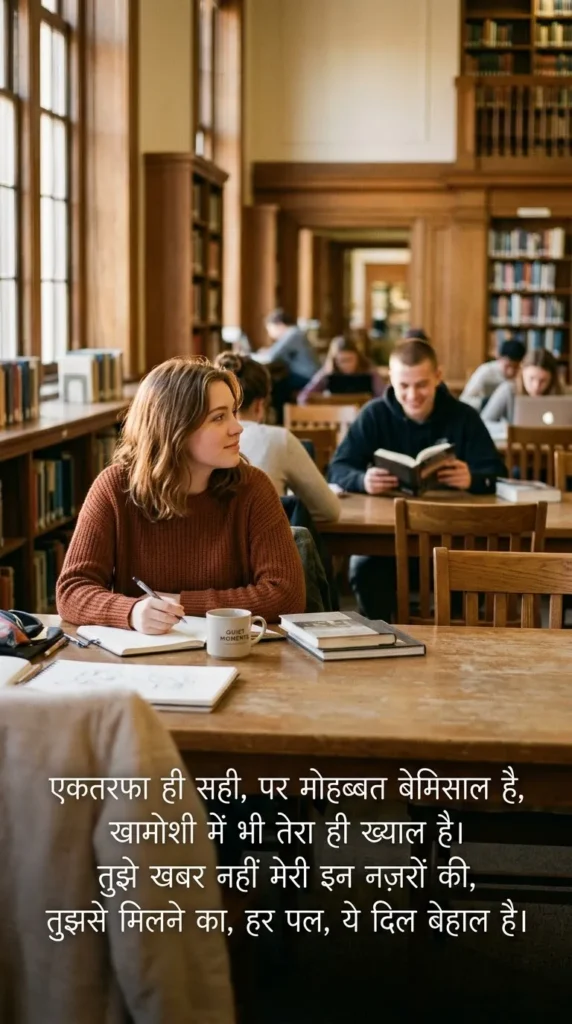 Crush One Sided Love Shayari inspired by a quiet moment of admiration