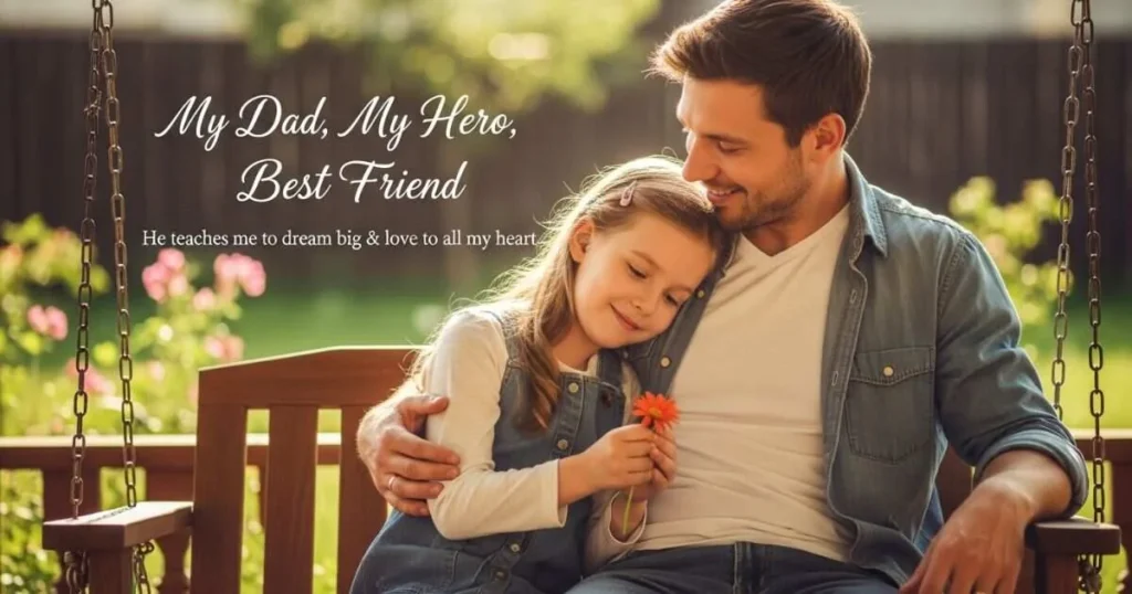 Papa Beti Shayari showing a father and young daughter sharing a joyful bonding moment at home