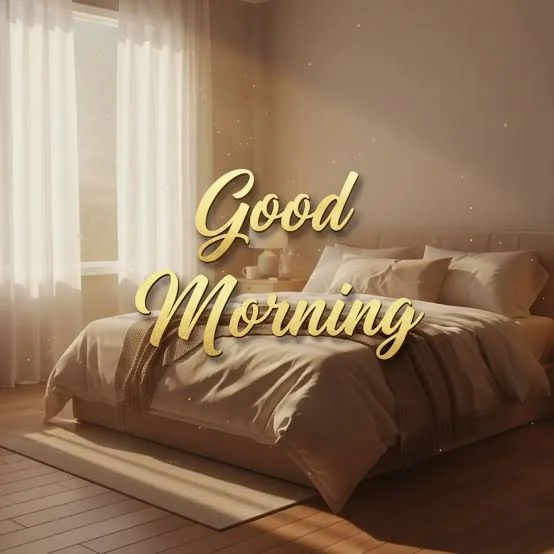 Pyar Bhari Shayari for a good morning message with sunlight entering a peaceful bedroom